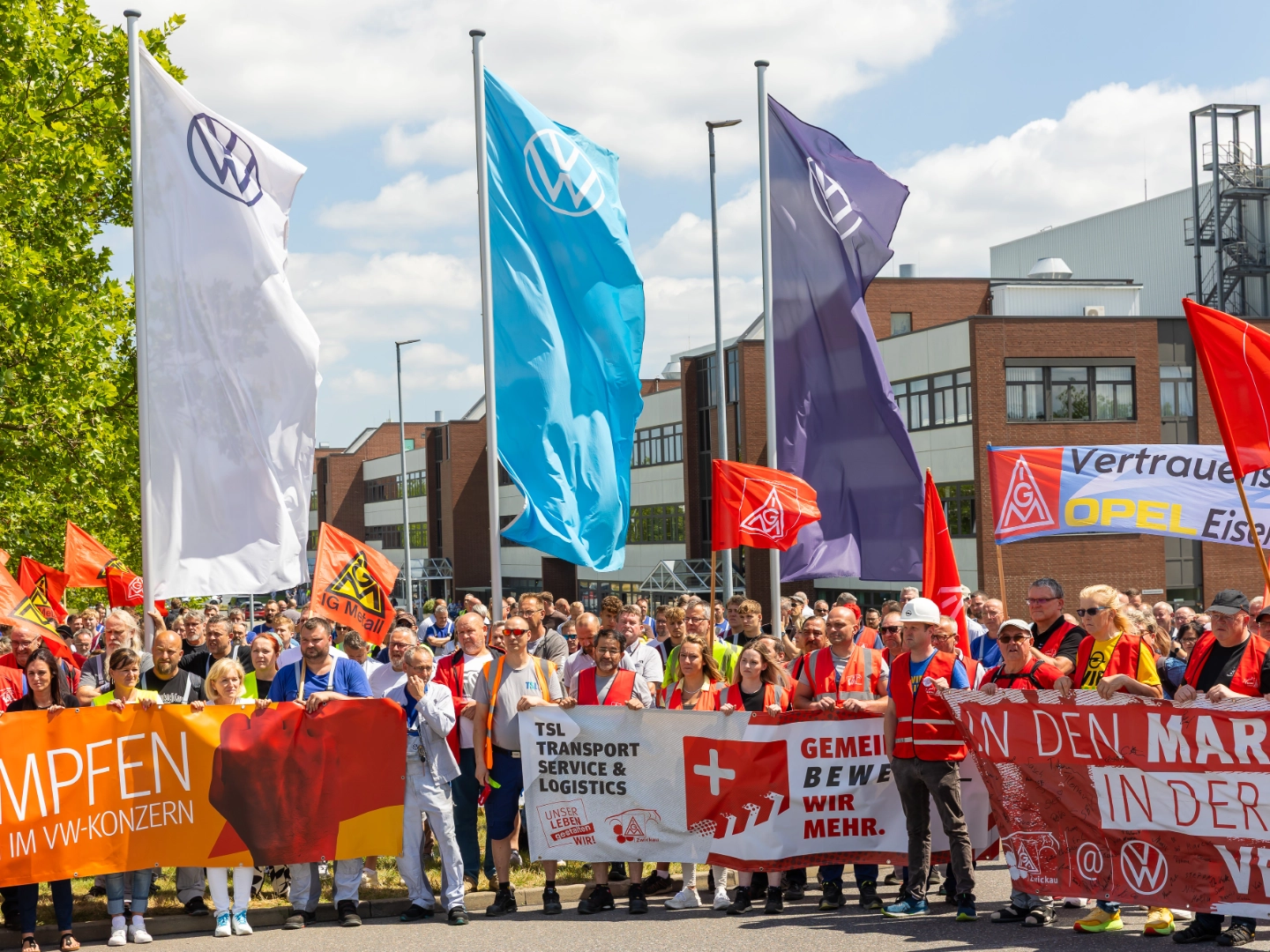 Protestaktion VW-Werk Zwickau