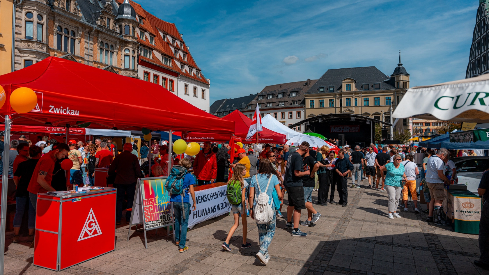 Eindrücke vom 1. Mai in Zwickau, Plauen und Aue.