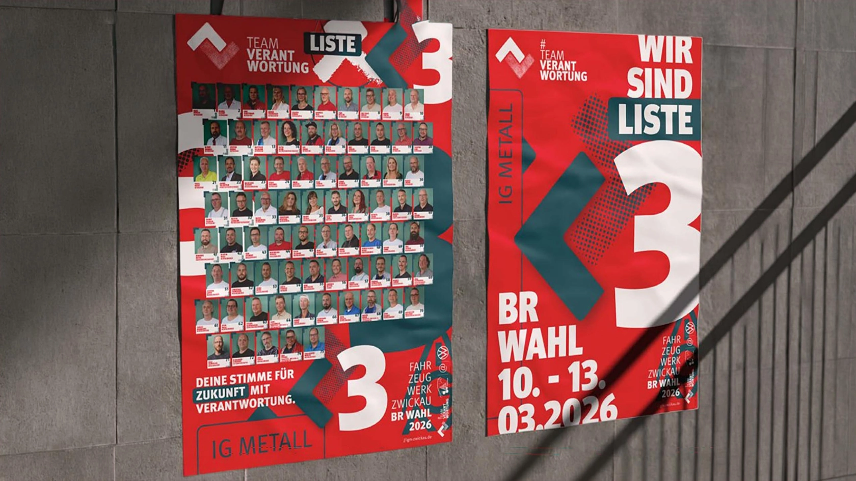 Volkswagen IG Metall Liste 3 Plakat