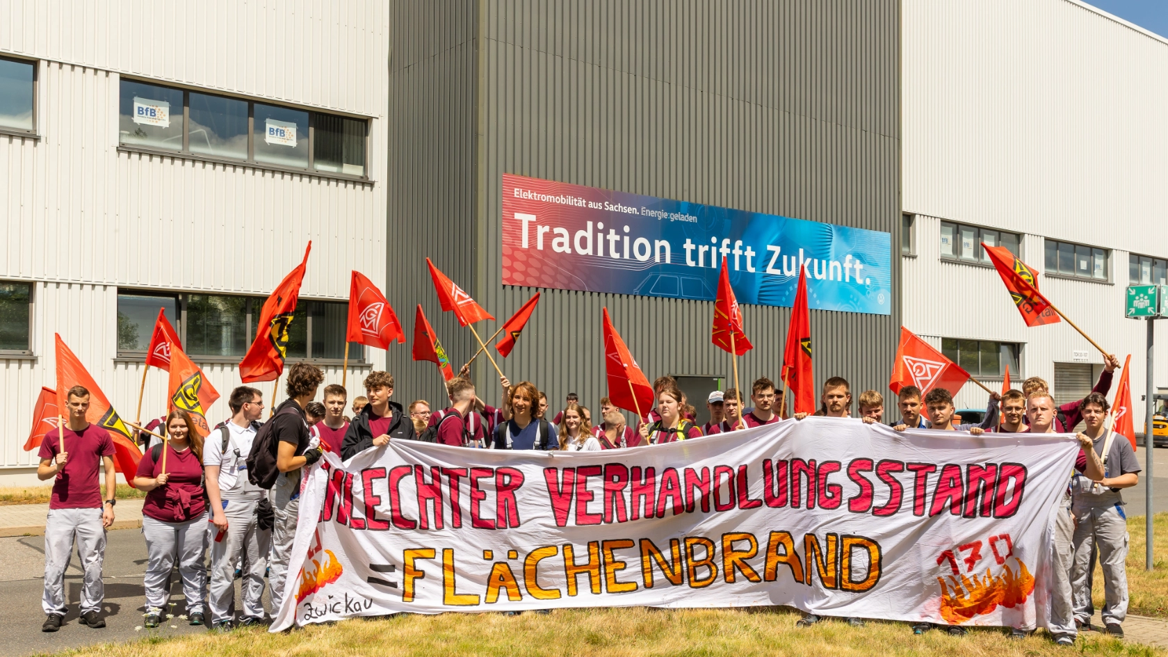 Protestaktion VW-Werk Zwickau