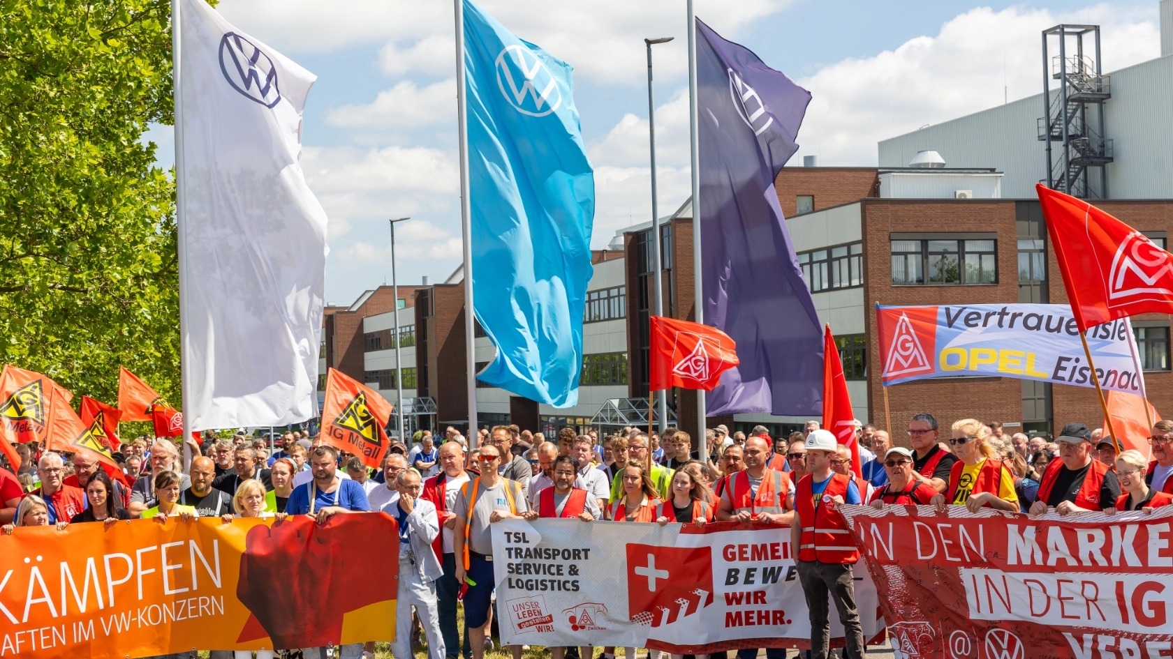 Protestaktion VW-Werk Zwickau