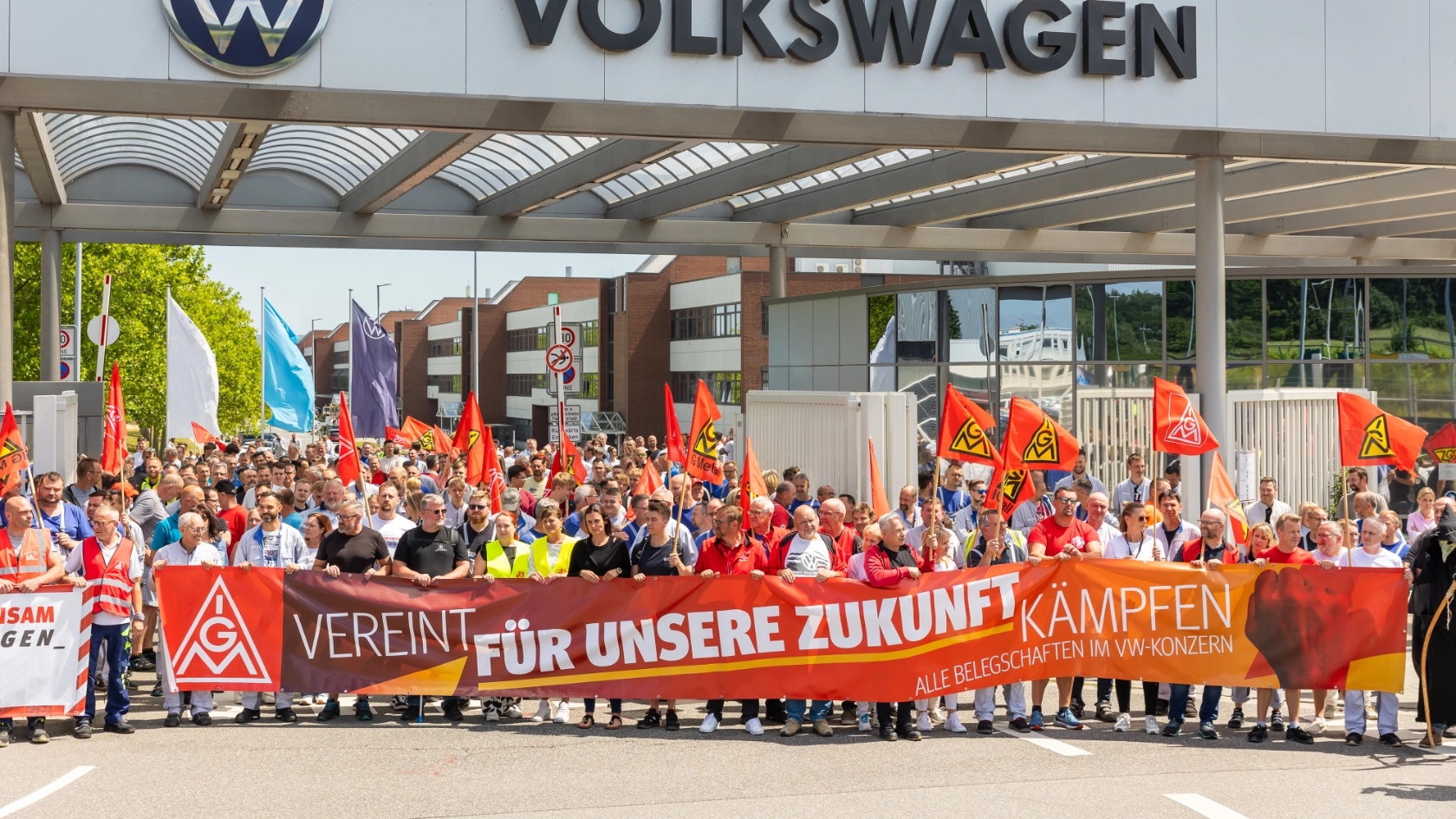 Protestaktion VW-Werk Zwickau