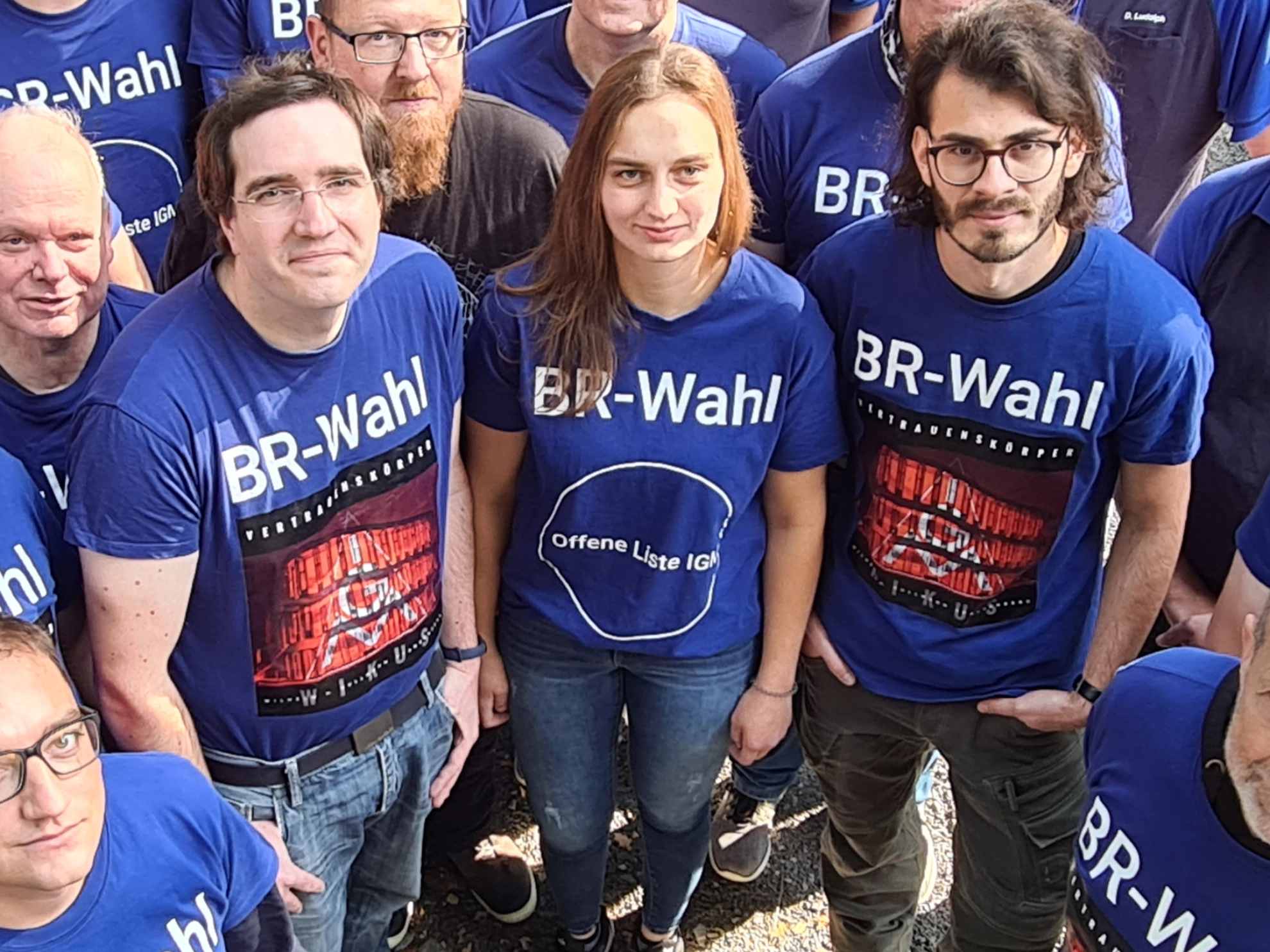 82 Kandidaten traten auf der IG Metall-Liste zur Betriebsratswahl beim Sägerhersteller Wikus an.