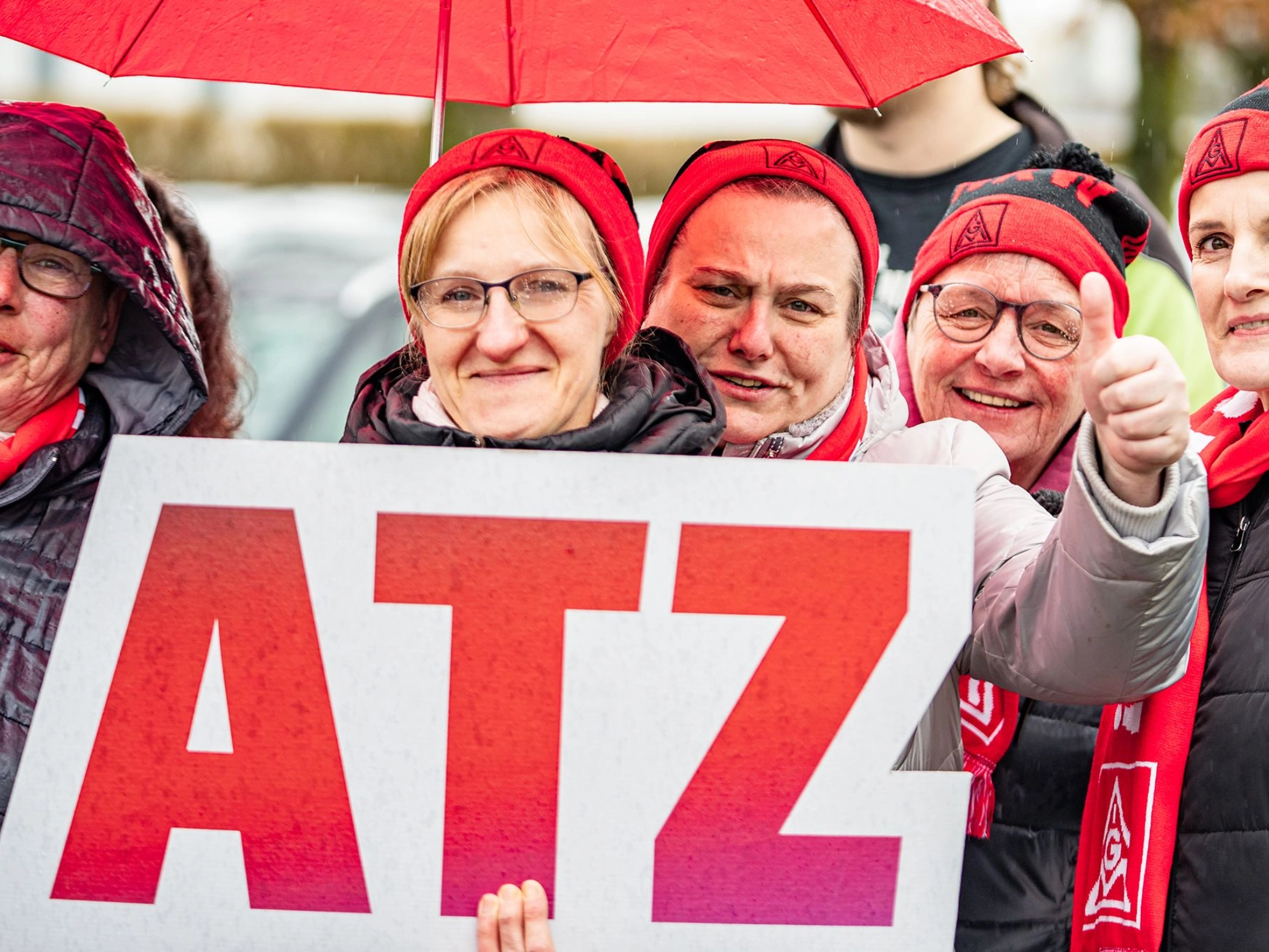 Warnstreik Textil-Tarifrunde IBENA Bocholt/Rhede am 07.03.2023