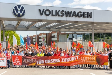 Protestaktion am Standort Zwickau: 