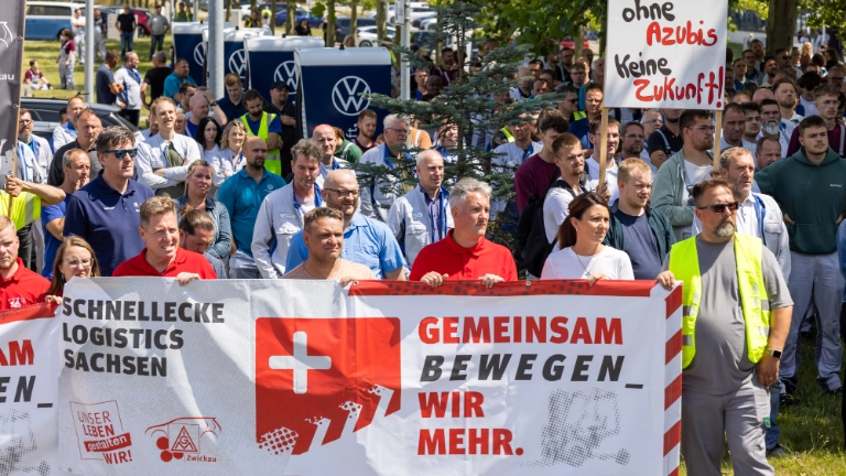 Protestaktion VW-Werk Zwickau