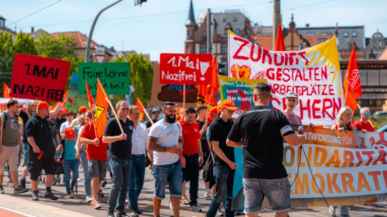 Eindrücke vom 1. Mai in Zwickau, Plauen und Aue.