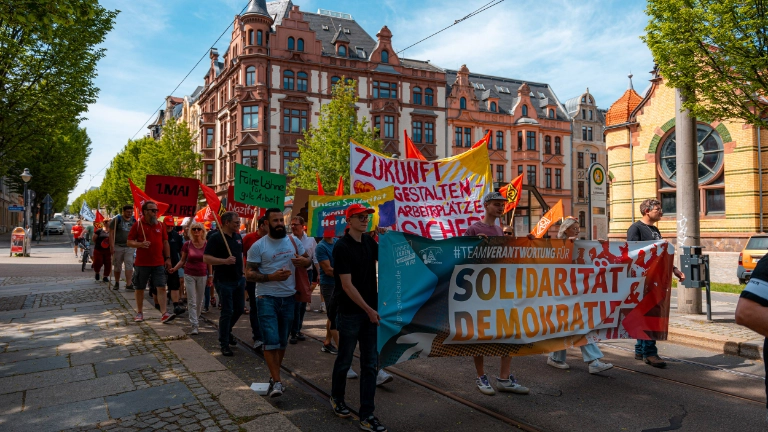 Eindrücke vom 1. Mai in Zwickau, Plauen und Aue.