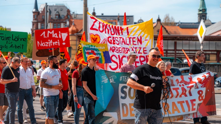 Eindrücke vom 1. Mai in Zwickau, Plauen und Aue.