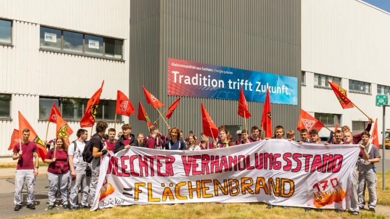 Protestaktion VW-Werk Zwickau