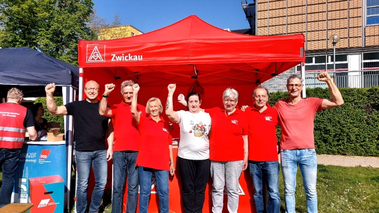 Eindrücke vom 1. Mai in Zwickau, Plauen und Aue.