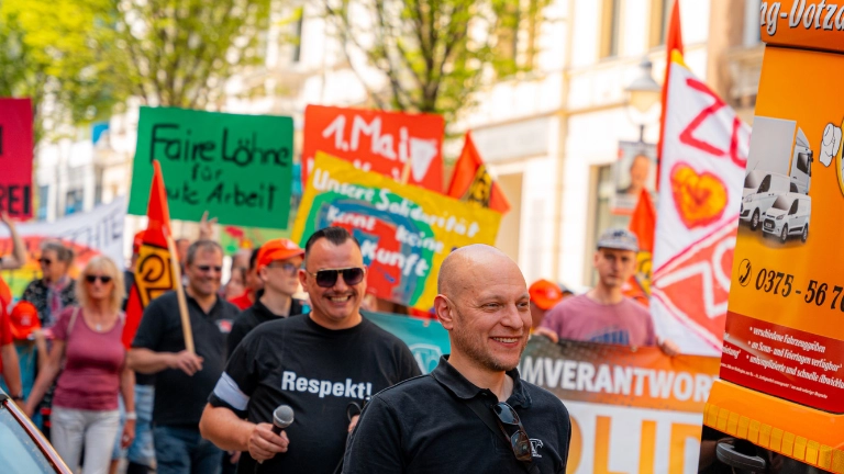Eindrücke vom 1. Mai in Zwickau, Plauen und Aue.